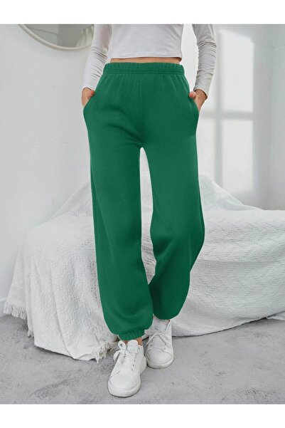 CLAYES Green Jogger Sweatpants - Elastic Leg High Waist Elastic Waist