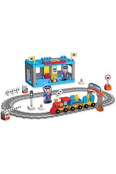 Mu Art Ahşap Rail Train Set 61 Pieces