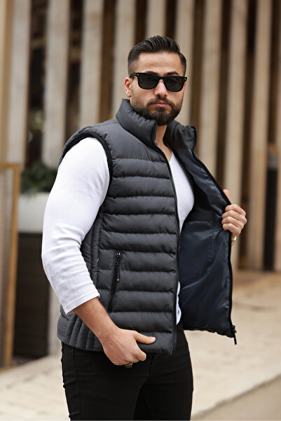 S&M CLOTHİNG New Season Embroidered Waterproof Puffy Vest