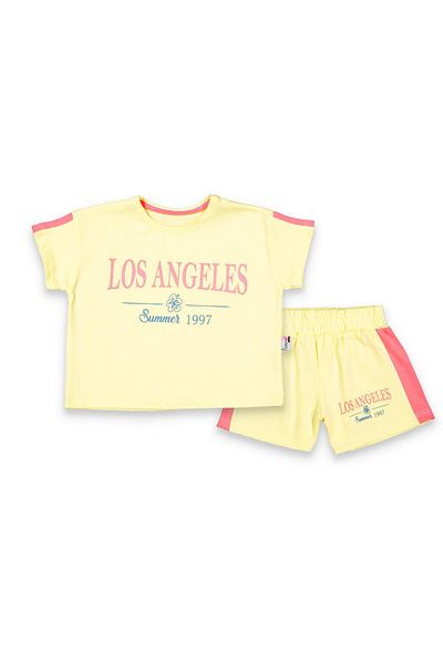 Alinna Girl's Summer Shorts Set. Girl Child Crop Tshrt Suit. 100% Cotton Set