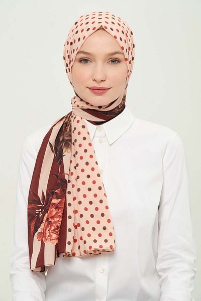 Madame Polo Digital Crepe Chiffon Shawl Multicolor Breathable Wrinkle-Free Non-Slip 75X180 cm