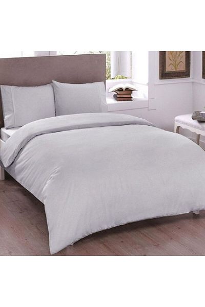 Taç Lenjerie XXL de pat bumbac 100% satinat, Taç Mako-Satin, Basic Gri King