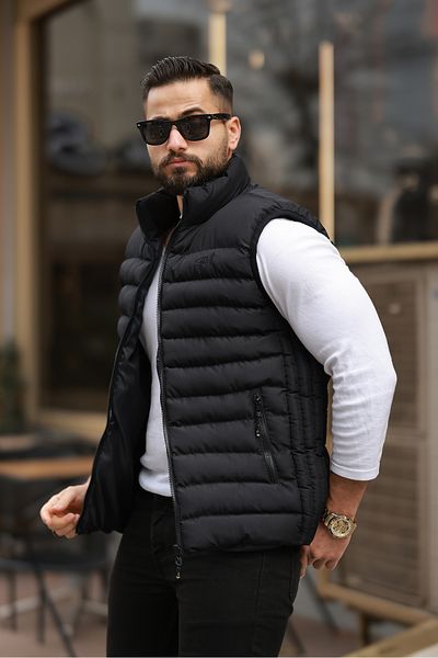 S&M CLOTHİNG New Season Embroidered Waterproof Puffy Vest