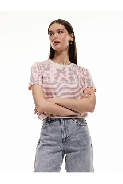 Koton pink stripe Printed T-Shirt