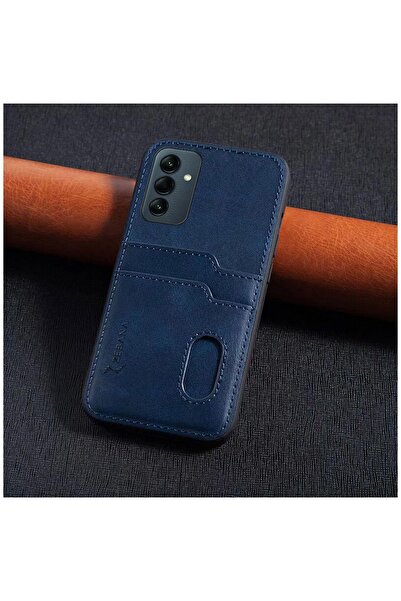 Zebana Samsung Galaxy A26 Compatible Case Zebana Luxury Leather Case with Card Holder Navy Blue