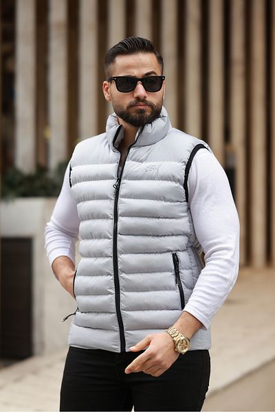 S&M CLOTHİNG New Season Embroidered Waterproof Puffy Vest