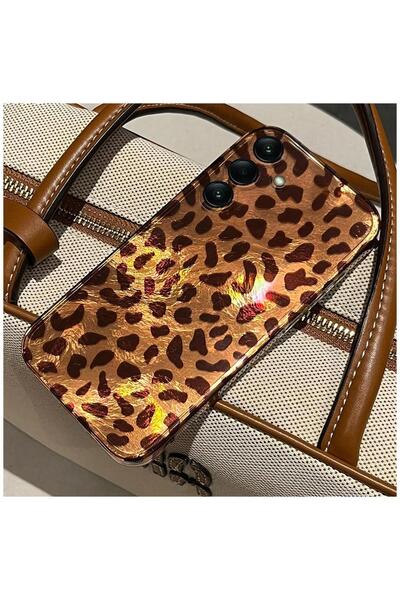Zebana Samsung Galaxy A17 Compatible Case Luxe Leopard Silicone Case Desert Titanium