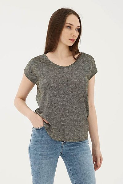 Fashion Friends Glitter Χακί Γυναικεία Μπλούζα 25y0202k1