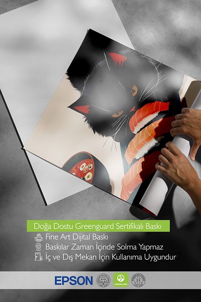 Postifull White Framed Painting, Sushi Warrior, Comfort Series Kitchen Wall Painting, No: 109162