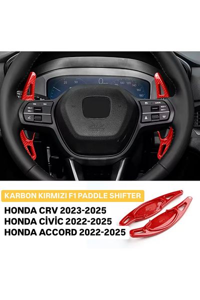 YıldızTuning Honda Civic Fn1 Fe1 Red Carbon Gear Shift Lever 2022-2025