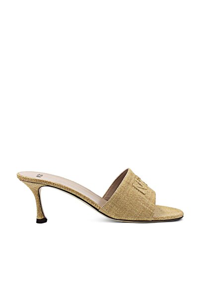 Vario Hasır Desenli İnce Topuklu Terlik N21 340 NATURAL