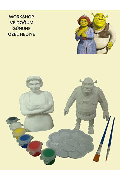 shop SHREK VE PRENSES FİONA KARAKTERİ 3D FİGÜR BOYAMA SETİ