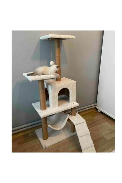 Reyo كرسي لعب فاخر للقطط من White Pet Scratching Playhouse مع عش
