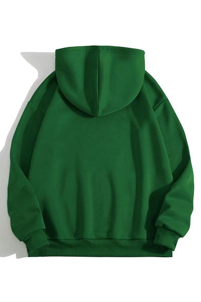 CLAYES Φούτερ με στάμπα καρδιάς Unisex Μαύρο Πράσινο Oversize με κουκούλα