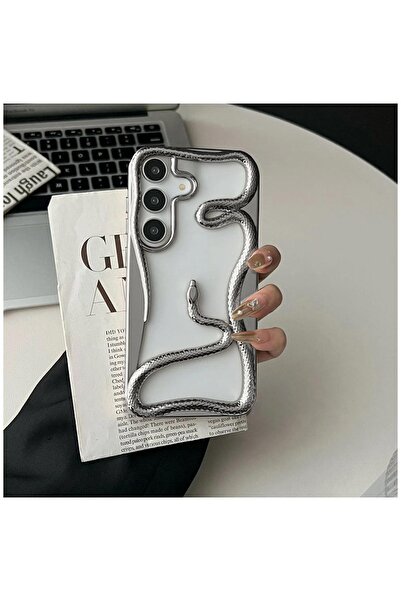 Zebana Samsung Galaxy A17 Compatible Case 3D Snake Silicone Case Gray