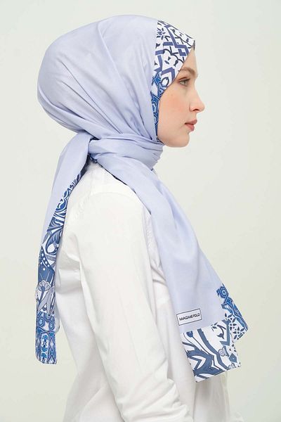 Madame Polo Șal Digital Twil Multicolor cu Model Antirid Antiderapant 75x180 Cm