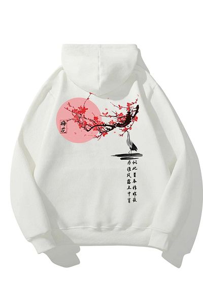 VBSVİBES Hanorac alb unisex oversize imprimat Sekura Hanorac cu glugă