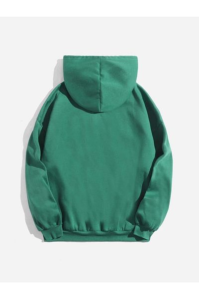 CLAYES Πράσινο φούτερ με κουκούλα Oversize - Gen-z Printed
