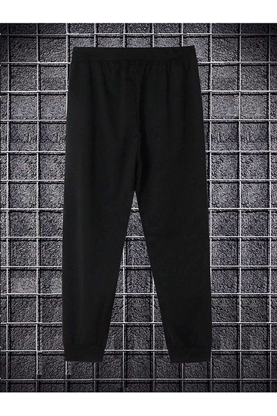 Sweetline Sweatpants Jogger - Μαύρο εμπριμέ λαστιχένιο πόδι ψηλή μέση