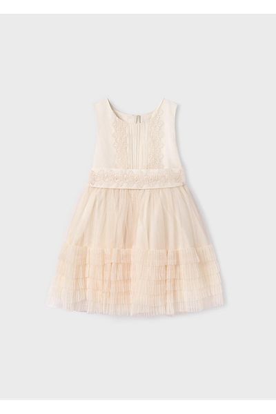 MAYORAL Abel&lula Sleeveless Tulle Lace Embroidery Girls Kids Dress