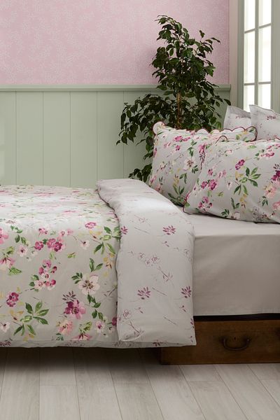 Karaca Home Set cuvertură dublă Sierra 100% bumbac roz