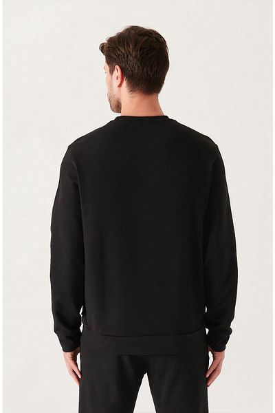 VBSVİBES Hanorac negru unisex oversize cu imprimeu Omg cu decolteu triplu