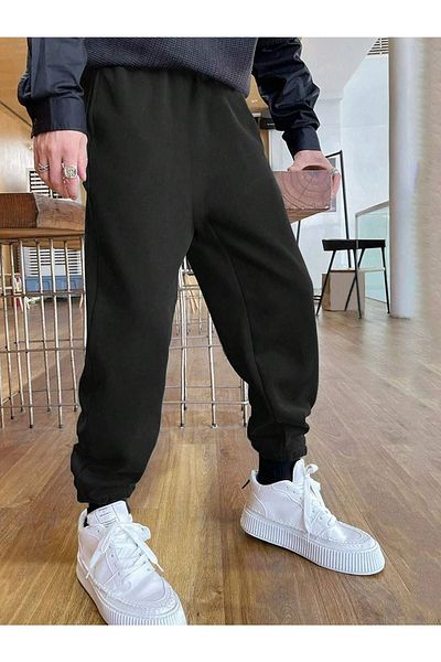 Sweetline Δωρεάν Life Black Jogger Sweatpants από καουτσούκ με στάμπα άνετο και κομψό
