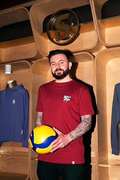 Socrates Volleyball Generation Logo Premium T-Shirt - Claret Red