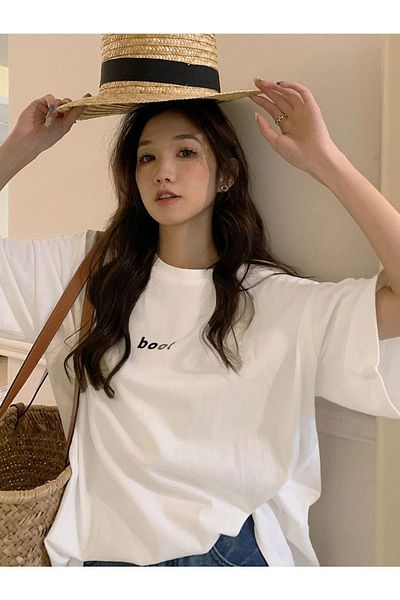CLAYES Λευκό Oversize Printed - Crew Neck κοντομάνικο T-shirt