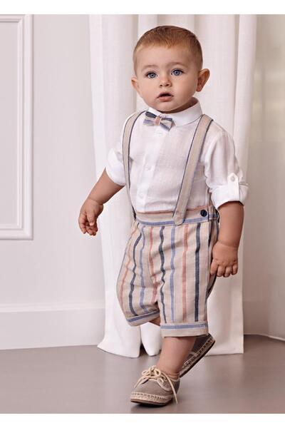 MAYORAL Abel&lula Suspender Shorts Boy's Linen Set