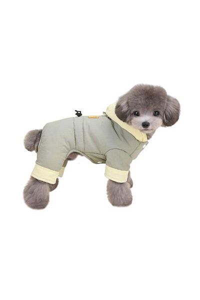 Glipet Dog Coat - Gray Beige (Size m) and Capuchon