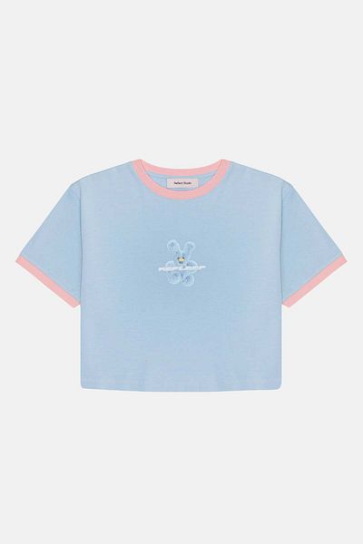 Reflect Studio Tricou Crop Super Teddy albastru pudra
