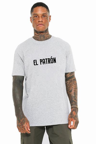 VBSVİBES Gang Series Men's Gray Oversize Medellin Printed T-shirt
