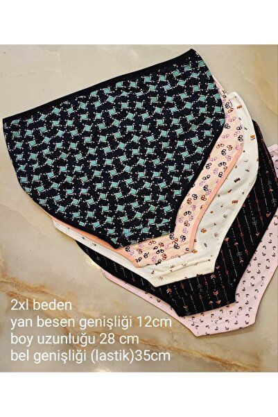 AVESŞENER Ψηλόμεσο γυναικείο σλιπ Empme μοτίβο 5 τμχ βαμβακερό