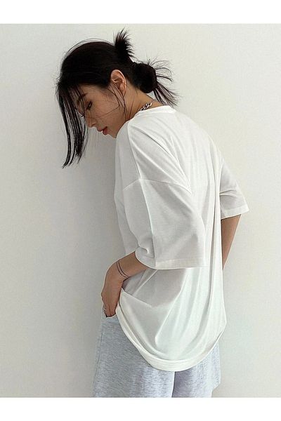 CLAYES Tricou oversize alb Age Of Stream