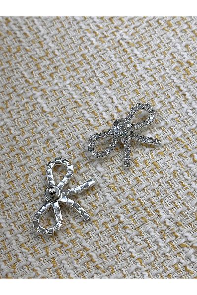 ODDA TASARIM ATÖLYESİ Crystal Stone Design Bow Model Set of 2 Buttons (3.5cm)