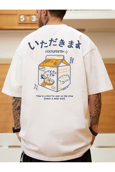 VBSVİBES Υπερμεγέθη Unisex Λευκό T-Shirt JPN Fresh