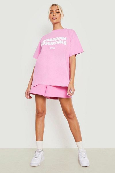 CLAYES Μπλουζάκι ροζ Oversize Wardrobe - Oversize Printed
