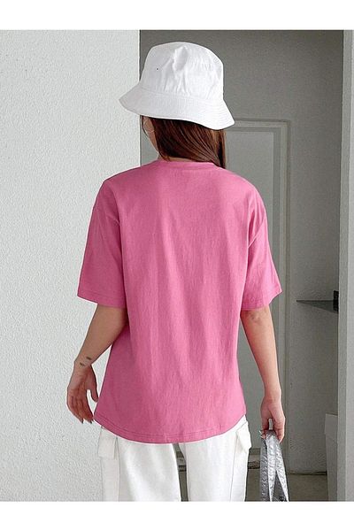 CLAYES Ροζ Oversize Classic T-shirt - Oversize Printed