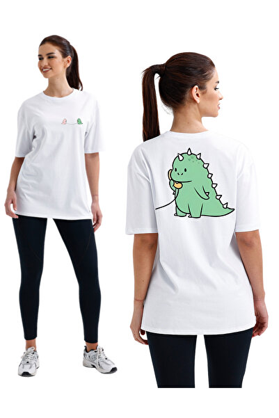 pxm تي شيرت Kawai&Couple 3006 بتصميم ديناصور لطيف للجنسين