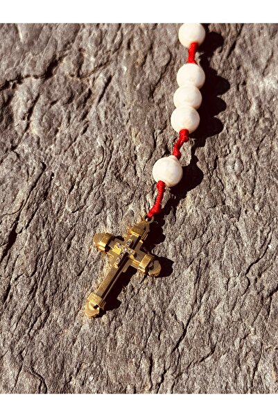 CAPO by Aytaç Yamaç Rosary İpli Haçlı Kolye Yapay İnci Rosary Tesbih Kolye Haçlı İnci Tesbih Kolye Haçlı Kolye Hristiyan
