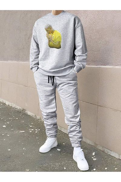 VBSVİBES Σετ αθλητική φόρμα Antals Grey Oversize Crew Neck