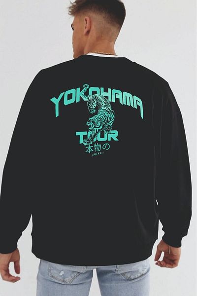 VBSVİBES SWEATSHIRT NEGRI CU Gâtul ROTUND YOKAHAMA