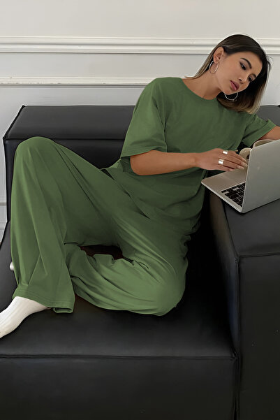 YAKAMEL Γυναικείο καλοκαιρινό σετ πιτζάμες με κοντό μανίκι και λαιμόκοψη ποδη...