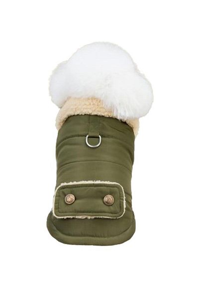 Glipet Green XL Dog Vest with Fur Collar
