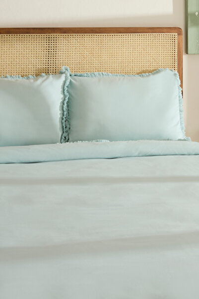 Karaca Home Ella Krep 100% Cotton Double Duvet Cover Set Mint