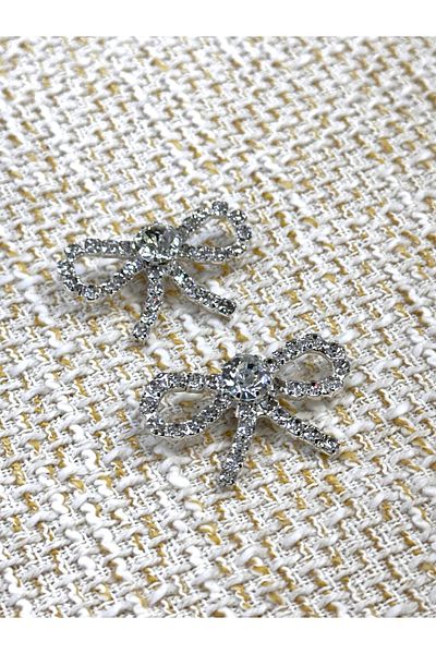 ODDA TASARIM ATÖLYESİ Crystal Stone Design Bow Model Set of 2 Buttons (3.5cm)