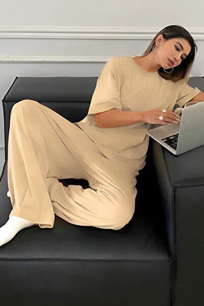 YAKAMEL Γυναικείο καλοκαιρινό σετ πιτζάμες με κοντό μανίκι και λαιμόκοψη ποδη...