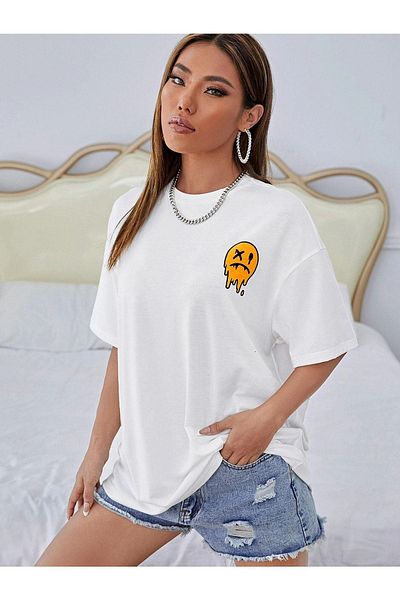 VBSVİBES T-Shirt - Λευκό - Oversize