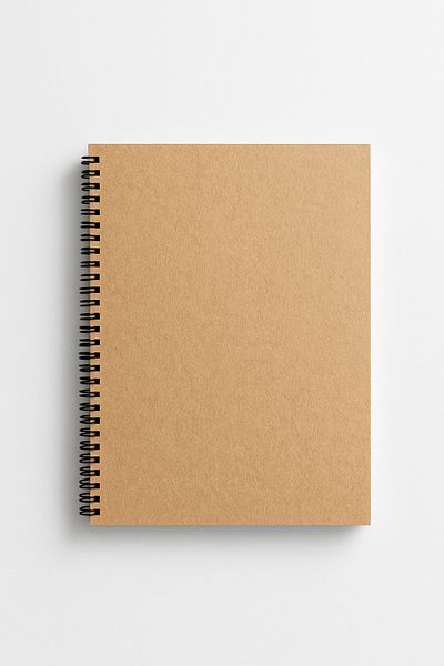 Fark Tanıtım Kraft Cover Checkered Notebook, A5 Spiral Notebook, 60 Sheets (120 Sheets)